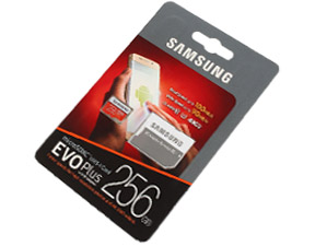 Samsung EVO Plus, microSD, 10 class, 256 Gb с адаптером