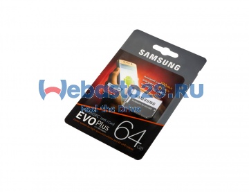 Карта памяти Samsung EVO Plus, microSD, 10 class, 64 Gb