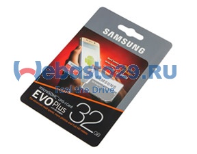 Samsung EVO Plus, microSD, 10 class, 32 Gb с адаптером